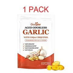 5x Odorless Aged-Resilia Garlic Extract 600mg Softgels (60 Count) with CoQ1* USA