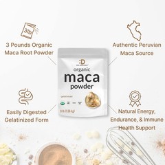 Organic Peruvian Maca Root Powder, 3lbs – Easily 48 Ounce (Pack of 1)