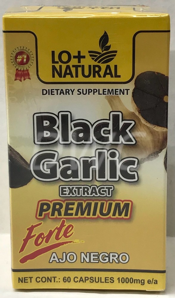 LO+ NATURAL Dietary Supplement Black Garlic Ajo Negro Forte 60caps 1000mg
