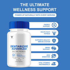 (3 Pack) Dentabiome Advanced, Denta Biome Daily Support Formula (180 Chewables)