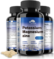 Magnesium Potassium Zinc Potassium Suppor, Aspartate Magnesium Supplement 1000mg