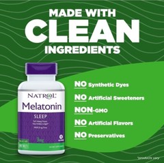 Natrol Melatonin 3 mg 240 Tablets Egg-Free, Fish Free, Milk-Free, 100% Drug Free