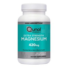 Qunol Magnesium Extra Strength 420Mg Vegetarian Gluten 240 Capsules