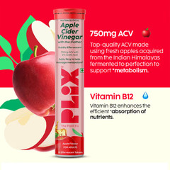 THE PLANT FIX Apple Cider Vinegar Effervescent Tablet -Apple Flavour (Pack of 4)