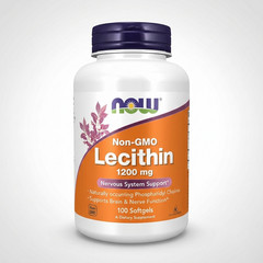 NOW Lecithin 1200mg Soft gels 100 Count Phosphatidyl Choline Supplement