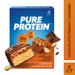 Pure Protein Bars, Chocolate Peanut Caramel, 20g Protein, Gluten Free, 1.76 oz,