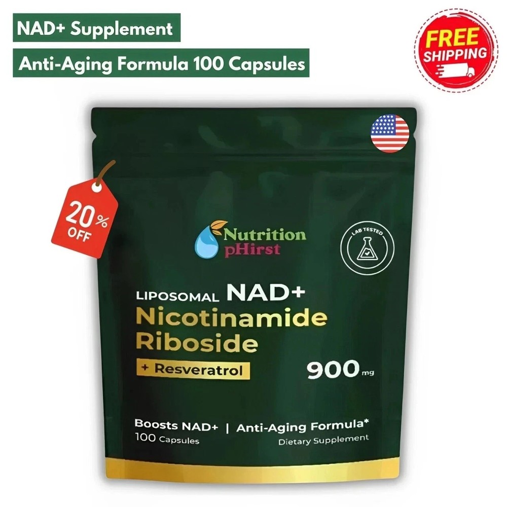 NAD+ Supplement for Anti-Aging Energy Focus & Nicotinamide Riboside Resveratrol