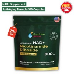 NAD+ Supplement for Anti-Aging Energy Focus & Nicotinamide Riboside Resveratrol