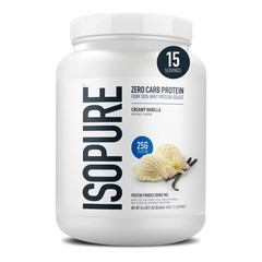 Isopure Zero Carb 100% Whey Protein Isolate Vanilla 15 Servings 25g Protein
