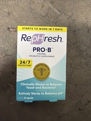 Rephresh Pro B Probiotic Feminine Supplement 30 Capsules Exp 8/26