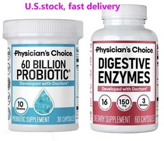 Physician’s Choice 60 Billion Probiotic & Digestive Enzymes Bundle USA SELLER-+