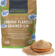 Viva Naturals Organic Ground Flaxseed, 15 Oz (425 G) – Plant-Based Protein, Vega