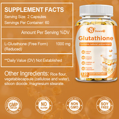 L-Glutathione 1000mg Capsules – Antioxidant, Liver, Immune & Cell Health Support