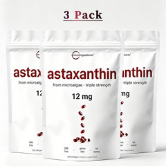 3Pack Micro Ingredients Natural Astaxanthin 12mg | 360 Softgels, Easy to Swallow