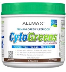 Allmax Cytogreens Superfood Green Vegan Chocolate 30 Srv 5.7 Oz Exp 11/26
