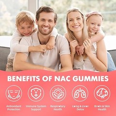 NAC Gummies for Kids and Adults, 1000mg N Acetyl Cysteine Supplement NAC for an*