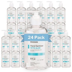 McKesson Hand Sanitizer Pump with Aloe, 8 oz [Pack of 24] Bulk, 62% Ethyl Alco