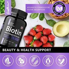 Biotin with Collagen & Keratin – Maximum Strength, Hair Skin and Nail Health