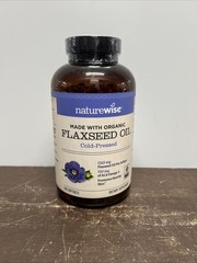 NatureWise Organic Flaxseed Oil 1242mg | Omega 3 6 9, Cold Pressed, 240 Softgels