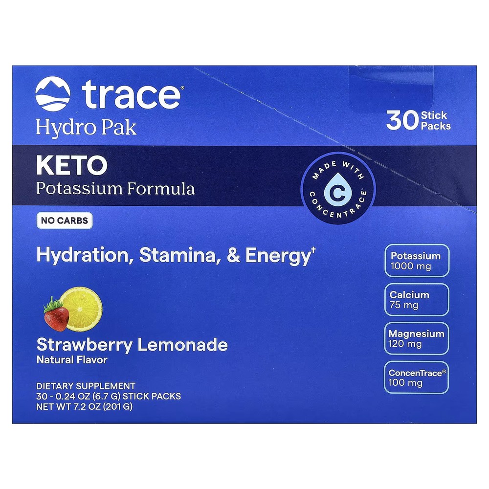 2 X Trace, Hydro Pak Keto, Strawberry Lemonade , 30 Stick Packs, 0.24 oz (6.7 g)