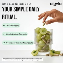 Alevia Organic Amla Capsules 1000mg Indian Gooseberry Amla Fruit Supplement 60ct
