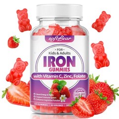 softbear Iron Gummies for Women Men Kids, Chewable Iron Supplements with Vi…