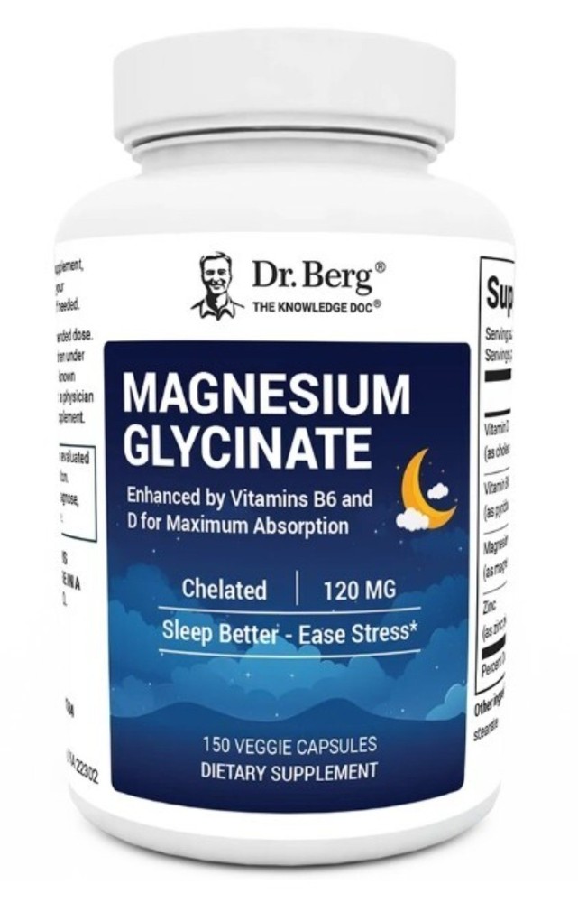 Berg’s Dr. Magnesium Glycinate – Fully Chelated includes Vitamin D & B6, 150 Veg