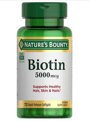 Nature’s Bounty Biotin 5000mcg 150 Count Rapid Release Softgels for Hair Health