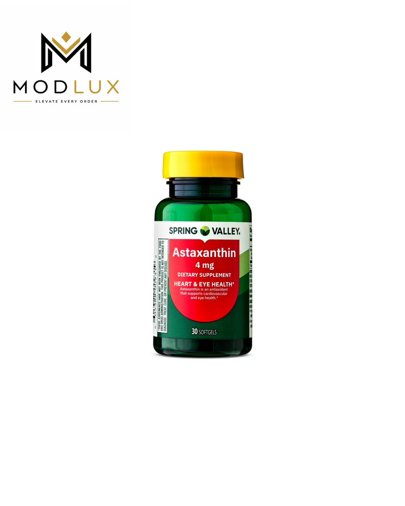 Spring Valley Astaxanthin Softgels 4mg Heart & Eye Health, 30 Count