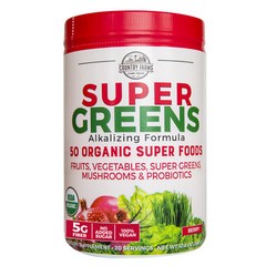Super Greens Powder Berry 10.6 Oz By Country Farms