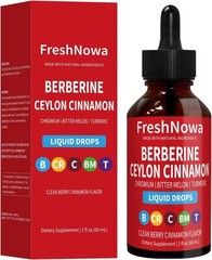 Berberine Ceylon Cinnamon Liquid Drops, Herbal Supplement with Bitter Melon Extr