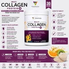 Vitauthority Multi Collagen Protein+ w/ Hyaluronic Acid & Vitamin C, Tropical