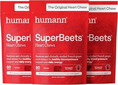 HumanN SuperBeets Heart Chews 180 Count 3 Pack Nitric Oxide Beet Root