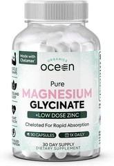 Organics Ocean Pure Magnesium 90 for Women and Men Glycinate Capsule sealed