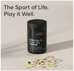 Sports Research Omega-3 Fish Oil 1250mg 90 Softgels Triple Strength