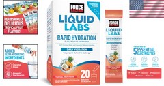 Liquid Labs Electrolytes – Low Sugar Tropical Fruit Hydration Packets, 20 Sticks