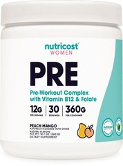 Nutricost Pre-Workout Powder for Women, Peach Mango, 30 Servings