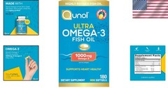 Lemon Flavor Omega-3 Fish Oil Softgels, 1000mg Heart Health Support, 180 Count