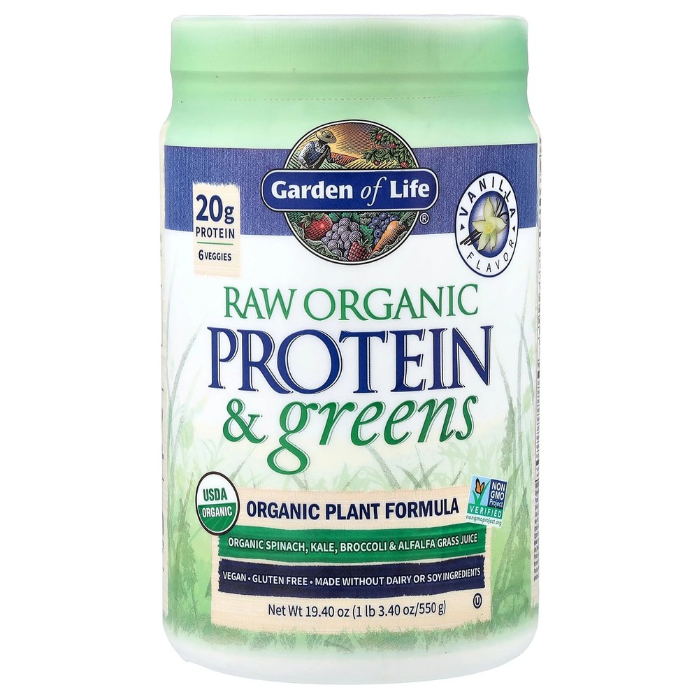 2 X Garden of Life, Raw Organic Protein & Greens, Vanilla, 1 lb 3.4 oz (550 g)