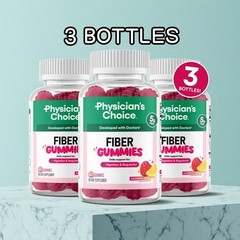 3 BOTTLES Physician’s Choice Fiber Gummies Digestive Health Prebiotic Support