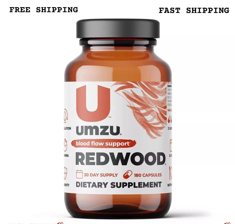UMZU Redwood Blood Flow Support Dietary Supplement 30 Day Supply (180 Capsules)
