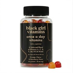 Black Girl Vitamins Once a Day – Womens 60 Count (Pack of 1), Red
