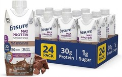 Ensure MAX Protein 11 oz Shakes, Chocolate — 24 pack Exp 8/2026