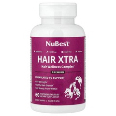 2 X NuBest, Hair Xtra, 60 Vegetarian Capsules