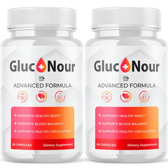 (2 Pack) Gluco Nour Advanced Support Blood Supplement GlucoNour 120 Capsules