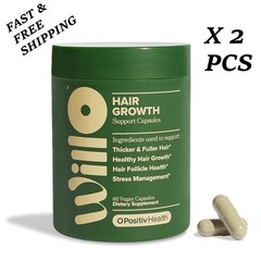 2 PACKS-WILLO Hair Growth Support for Women –Thicker, Fuller Hair & Healthy Hair