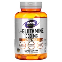 Now Foods L-Glutamine Double Strength 1 000 mg 120 Capsules Egg-Free,