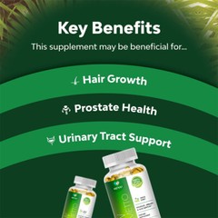 Saw Palmetto 2500Mcg DHT Blocker Hair Growth Supplement, 60 ct for Men and Women