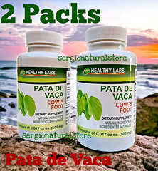 2 Packs Bauhinia Forficata PATA DE VACA 180 Capsules Glucose Cholesterol Support