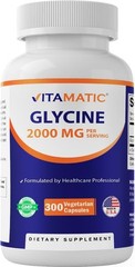 Glycine 2000mg Capsules for Cognitive Support – Non-GMO, Gluten-Free, 300 Count